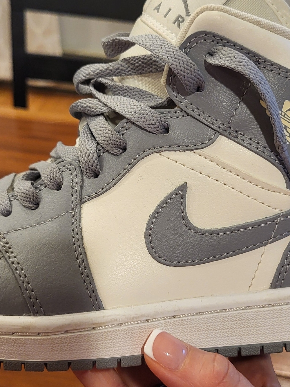 Nike Kids Gray and White High-Top Sneakers